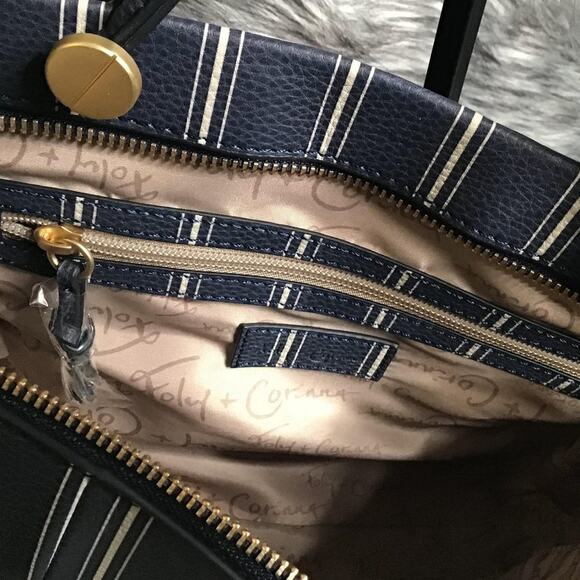 NWT Foley + Corinna "Dione Satchel Petite in Slumber Stripe" Vegan Leather - Picture 6 of 7